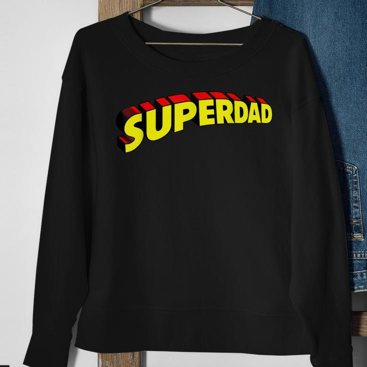Mens Superdad Super Dad Super Hero Superhero Fathers Day Vintage Sweatshirt Gifts for Old Women