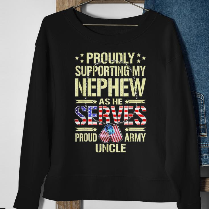Mens Supporting My Nephew As He Serves - Proud Army Uncle Gift Men Women Sweatshirt Graphic Print Unisex Gifts for Old Women