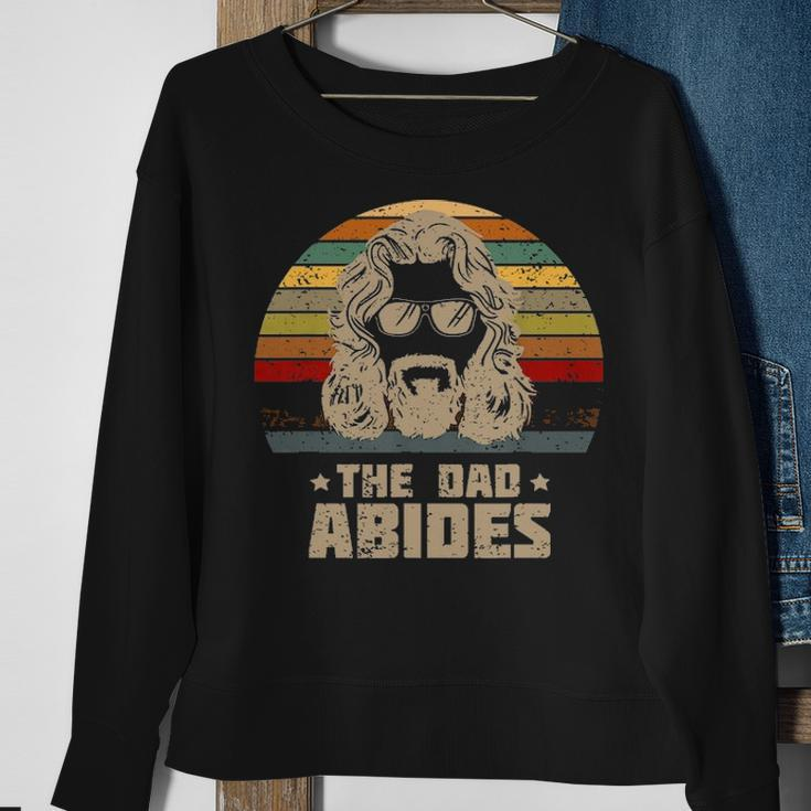 Mens The Dad Abides Retro Fathers Day Sweatshirt Gifts for Old Women