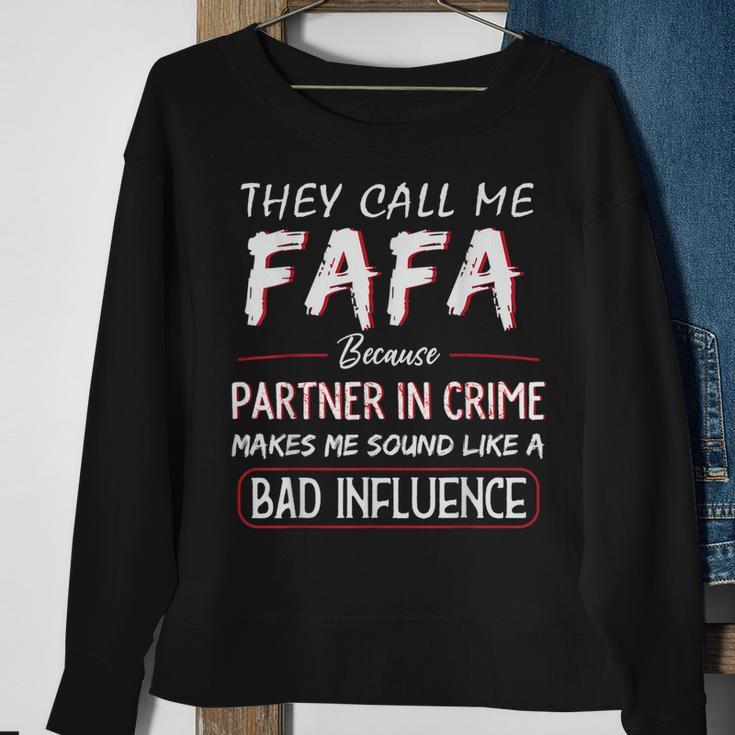 Mens They Call Me Fafa Because Partner In Crime Funny Fathers Day Men Women Sweatshirt Graphic Print Unisex Gifts for Old Women