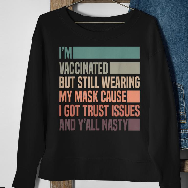 Mens Vaccinated Masked For Men Funny Joke Get Vaccinated Men Women Sweatshirt Graphic Print Unisex Gifts for Old Women