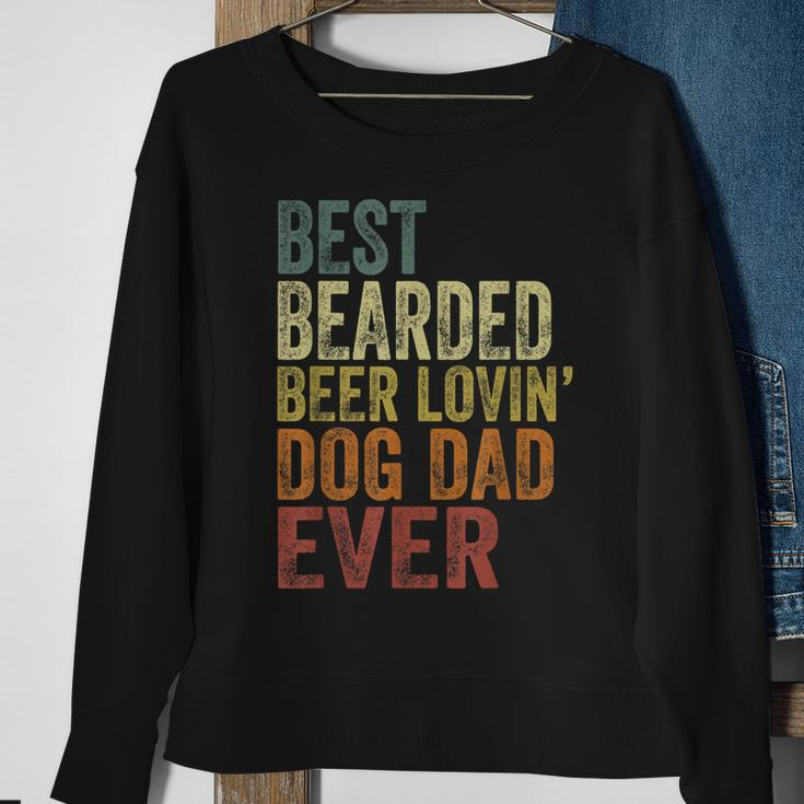 Mens Vintage Best Bearded Beer Lovin Dog Dad Pet Lover Owner Sweatshirt Gifts for Old Women
