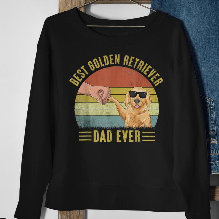 Mens Vintage Best Golden Retriever Dad Ever Fist Bump Dog Lover Sweatshirt Gifts for Old Women
