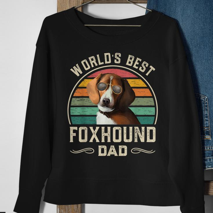 Mens Worlds Best Foxhound Dad Vintage American Foxhound Dog Dad Sweatshirt Gifts for Old Women
