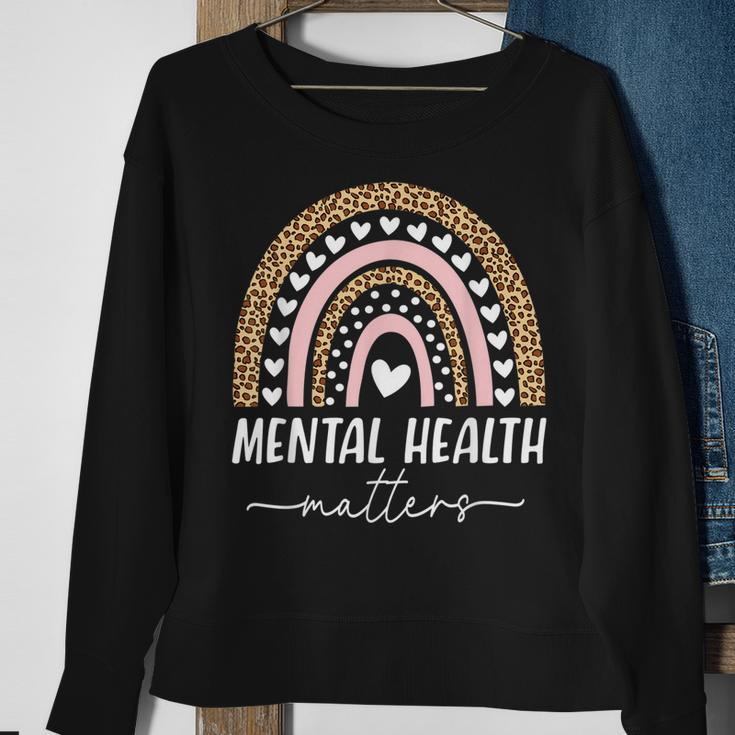 Mental Health Matters Human Brain Illness Awareness Rainbow Sweatshirt Gifts for Old Women