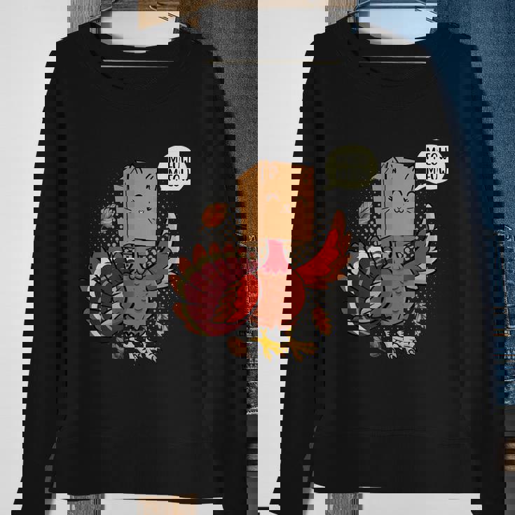 Meow Cat Funny Turkey Thanksgiving Holiday Sweatshirt Gifts for Old Women