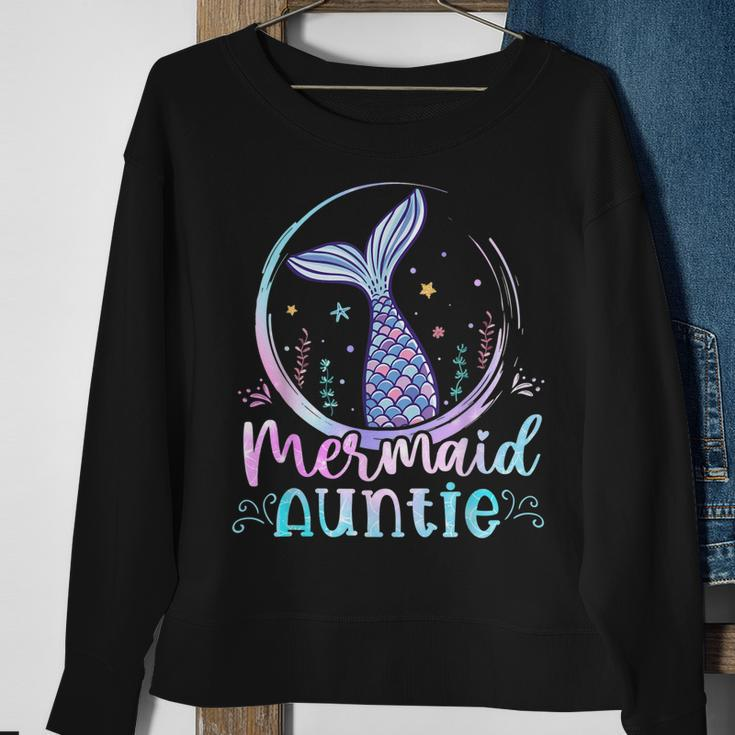 Mermaid Auntie Birthday Mermaid Family Matching Party Squad Sweatshirt Gifts for Old Women