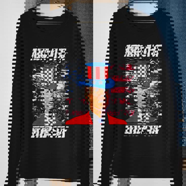 Merry 4Th Of Fathers Day Funny Joe Biden Happy Fathers Day Sweatshirt Gifts for Old Women