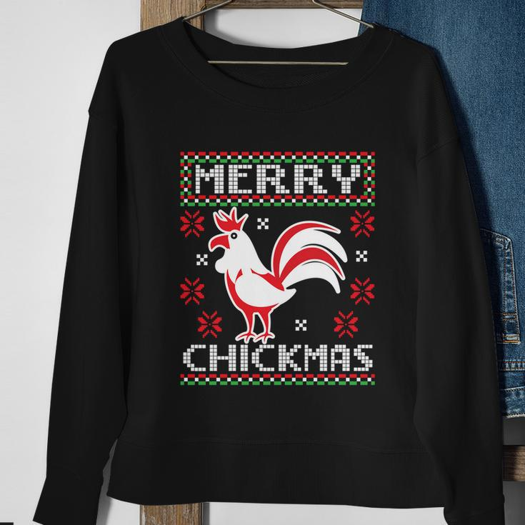 Merry Chickmas Chicken Ugly Christmas Sweater Gift Sweatshirt Gifts for Old Women