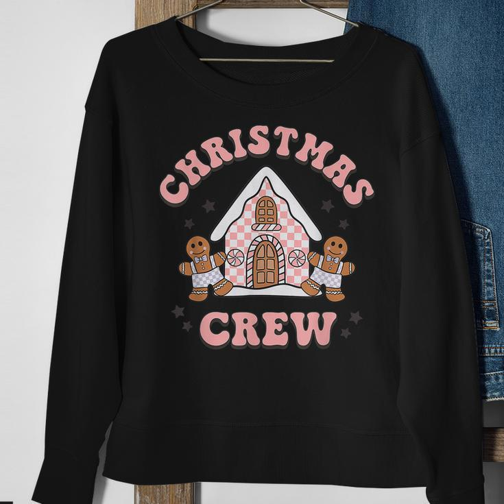 Merry Christmas Crew Gingerbread House Xmas Vibes Men Women Sweatshirt Graphic Print Unisex Gifts for Old Women