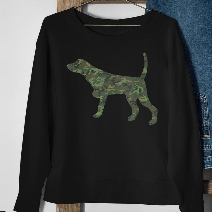 Military Pointer Camo Print Us Dog Pet Veteran Men Gift Men Women Sweatshirt Graphic Print Unisex Gifts for Old Women