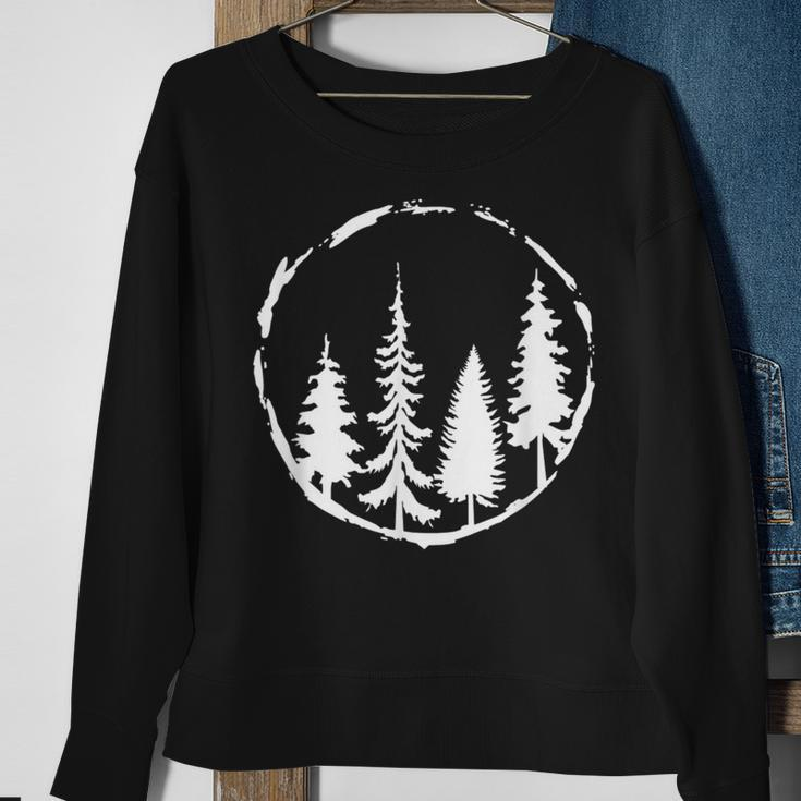 Minimalist Tree Design Forest Outdoors And Nature Graphic Sweatshirt Gifts for Old Women