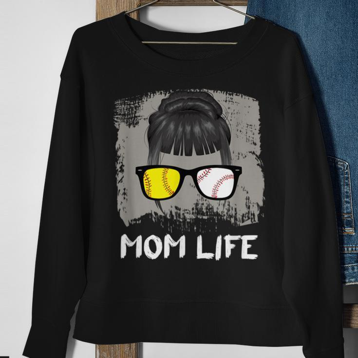 Mom Life Sport Mother Sunglasses Softball BaseballSweatshirt Gifts for Old Women