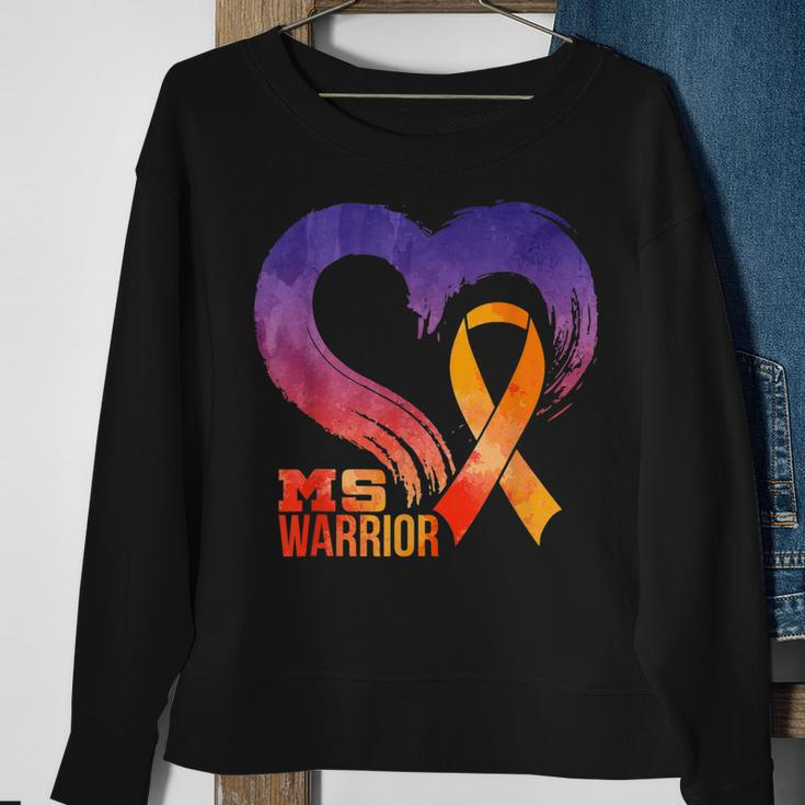 Ms Warrior Heart Multiple Sclerosis Awareness Month Sweatshirt Gifts for Old Women