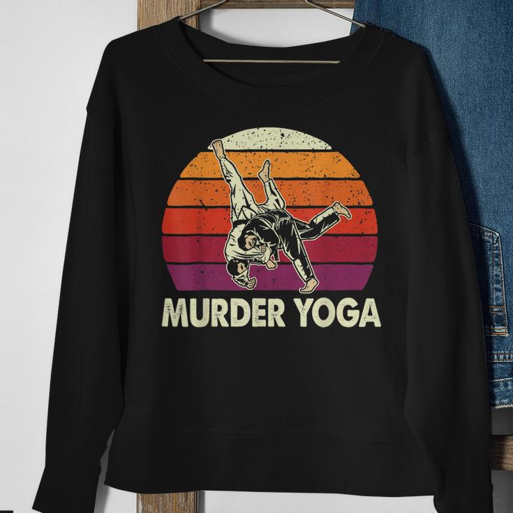 Murder Yoga Jiu Jitsu Grappler Martial Arts Coach Bjj Sweatshirt Gifts for Old Women