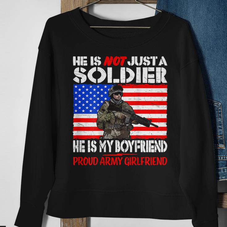 My Boyfriend My Soldier Proud Army Girlfriend Military Lover Sweatshirt Gifts for Old Women