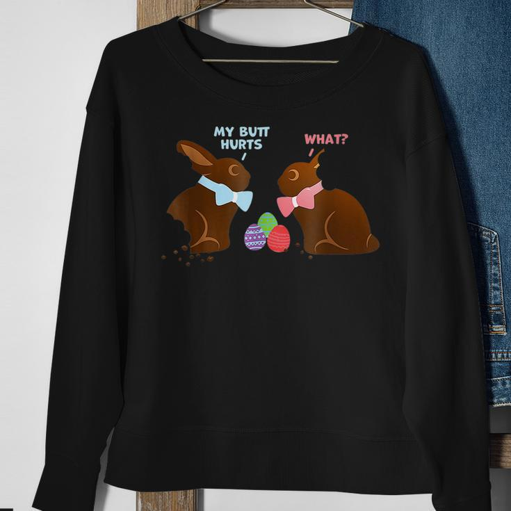 My Butt Hurts What Funny Easter Bunny Sweatshirt Gifts for Old Women
