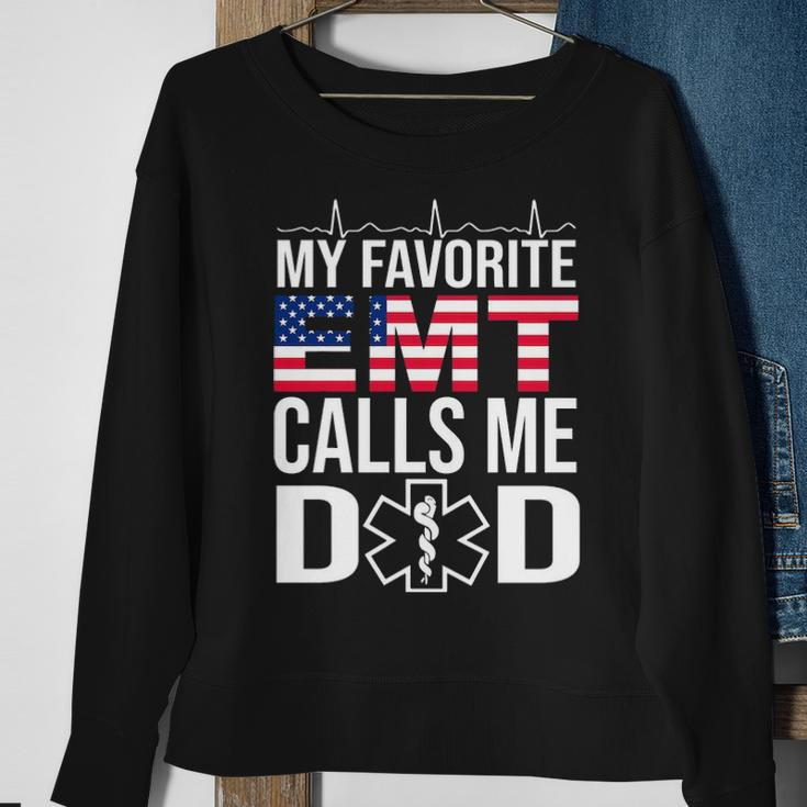 My Favorite Emt Calls Me Dad Fathers Day Gift Sweatshirt Gifts for Old Women