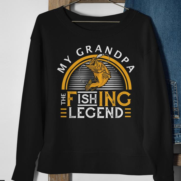 My Grandpa The Fishing Legend Fishermen Fathers Day Men Women Sweatshirt Graphic Print Unisex Gifts for Old Women