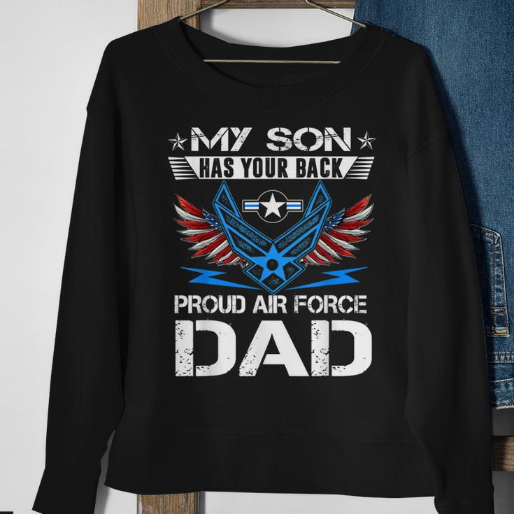 My Son Has Your Back Proud Air Force Dad Usaf Sweatshirt Gifts for Old Women