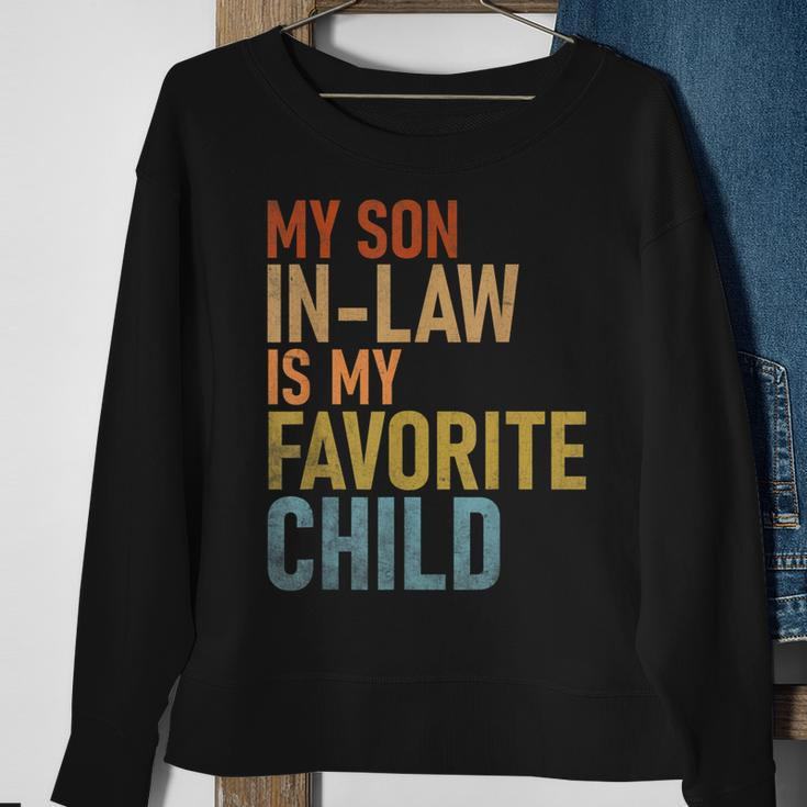 My Son In Law Is My Favorite Child Funny Family Humor Retro Sweatshirt Gifts for Old Women