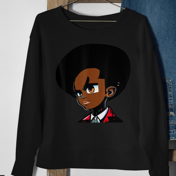 Natural Hair Afro Young Black Student Sweatshirt Gifts for Old Women