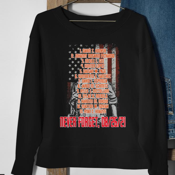 Never Forget Of Fallen Soldiers 13 Heroes Name Sweatshirt Gifts for Old Women
