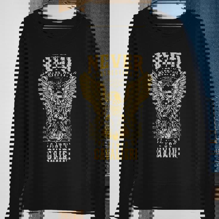 Never Underestimate The Power Of Cavalieri Personalized Last Name Sweatshirt Gifts for Old Women