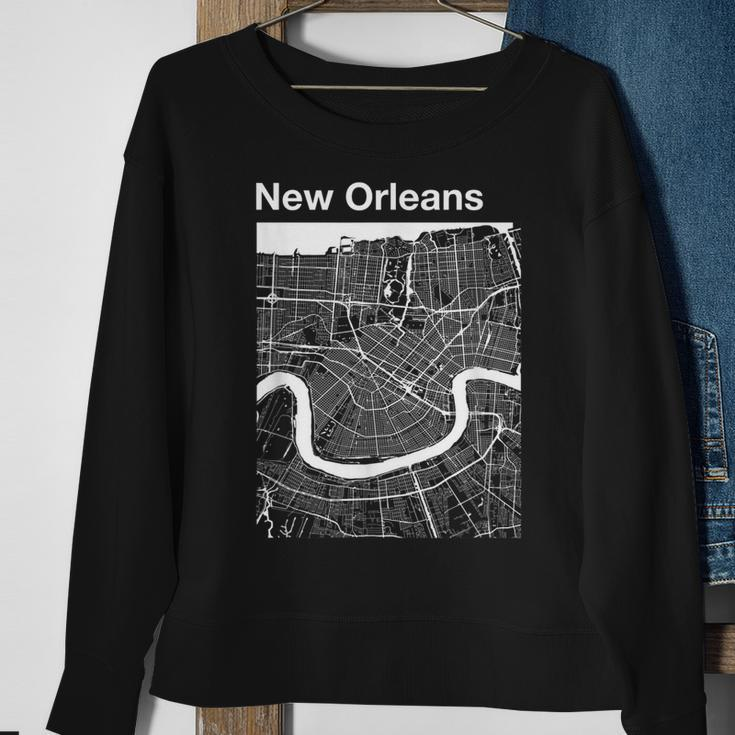 New Orleans Louisiana Vintage Style Home City Street Map Men Women Sweatshirt Graphic Print Unisex Gifts for Old Women