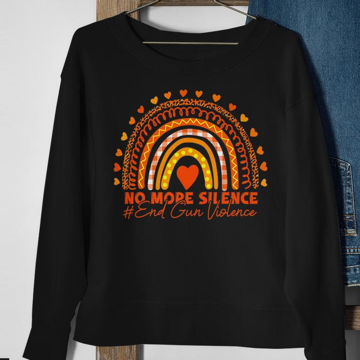 No More Silence End Gun Violence Awareness Day Wear Orange Sweatshirt Gifts for Old Women