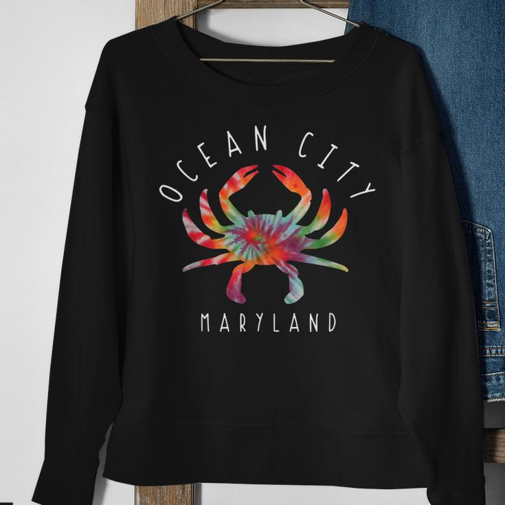 Ocean City Maryland Crab Tie Dye Summer Vacation Sweatshirt Gifts for Old Women