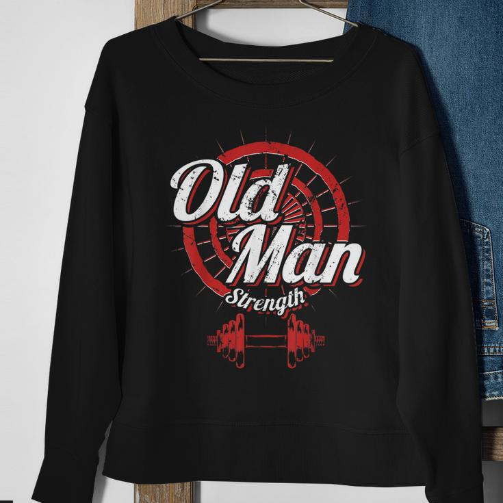 Old Man Strength Fitness Workout Gym Lover Body Building Sweatshirt Gifts for Old Women