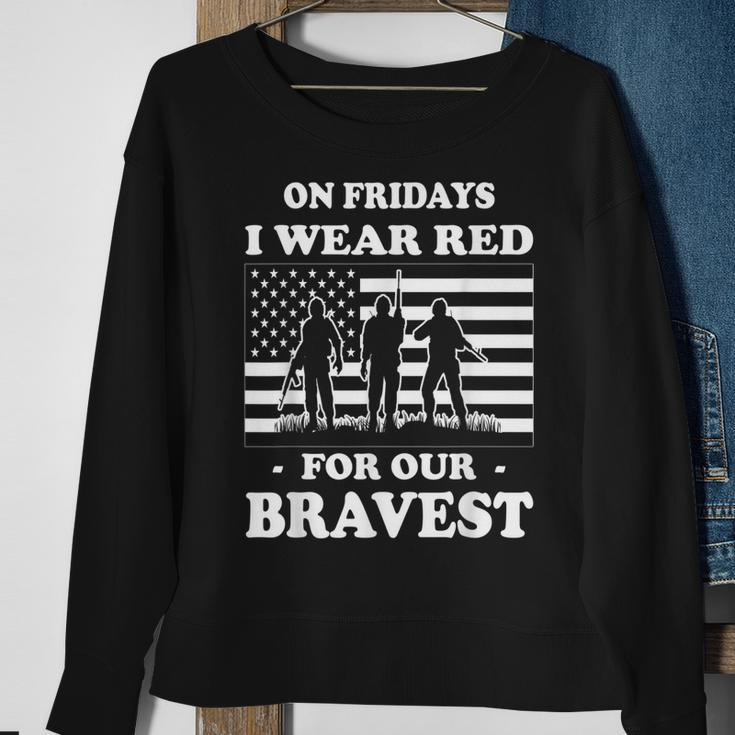 On Fridays I Wear Red For Our Bravest Red Fridays Clothing Sweatshirt Gifts for Old Women