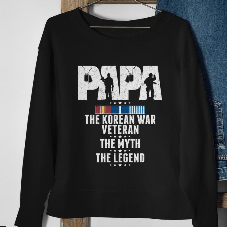 Papa The Korean War Veteran The Myth The Legend Grandpa Gift Sweatshirt Gifts for Old Women