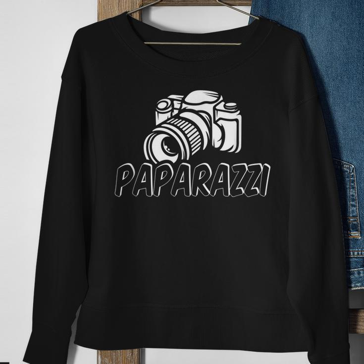Paparazzi Funny Dad Photographer Retro Camera Sweatshirt Gifts for Old Women