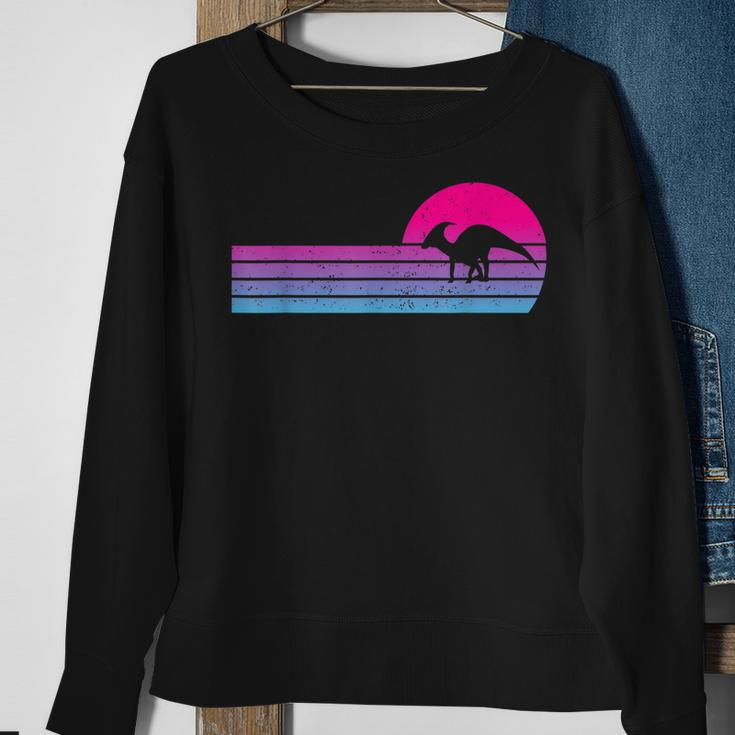 Parasaurolophus Vintage 70S 80S Retro Dinosaur Lover Sweatshirt Gifts for Old Women