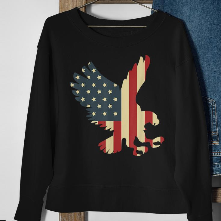 Patriotic Eagle Usa American Flag Proud Veteran Sweatshirt Gifts for Old Women