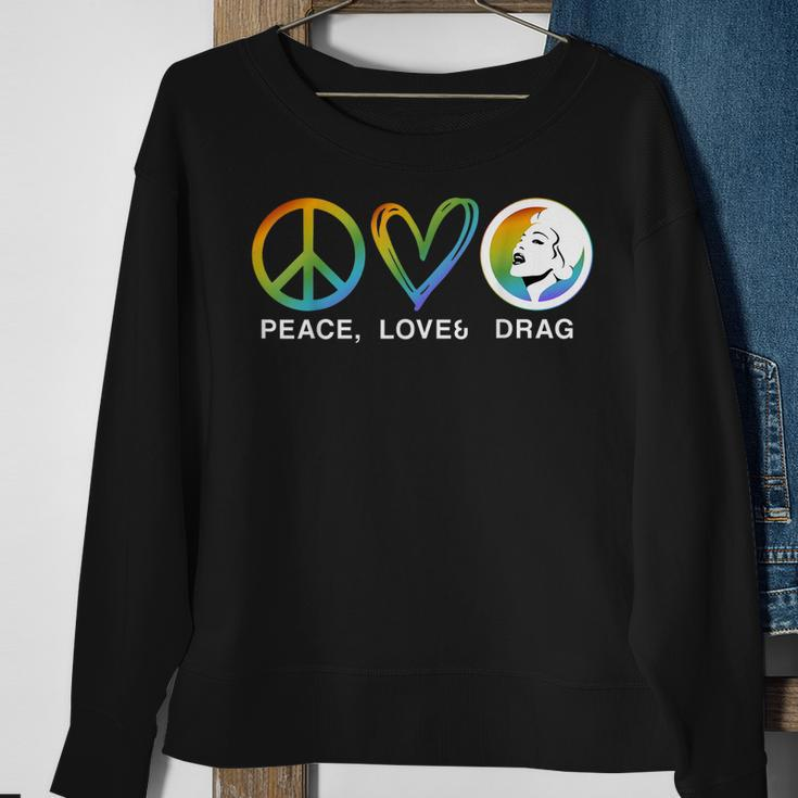 Peace Love And Drag - Drag Is Not A Crime Lgbt Gay Pride Sweatshirt Gifts for Old Women