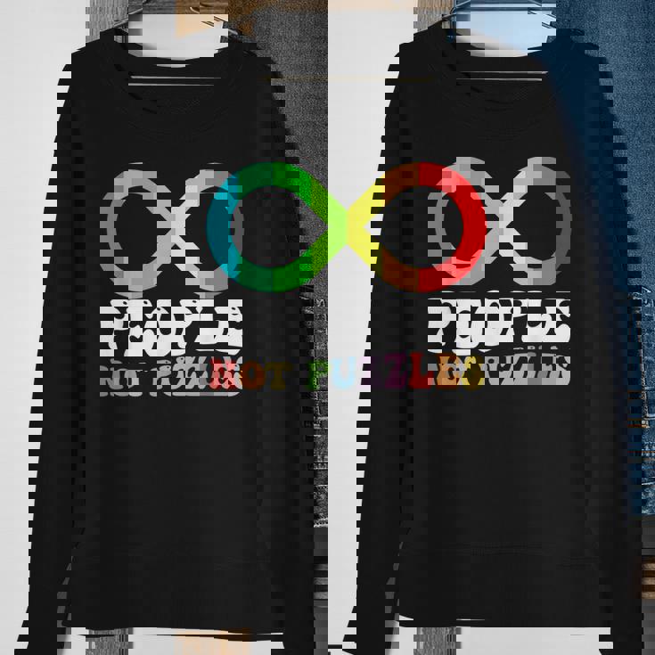 People Not Puzzles Autism Awareness Neurodiversity Inclusion Sweatshirt Gifts for Old Women
