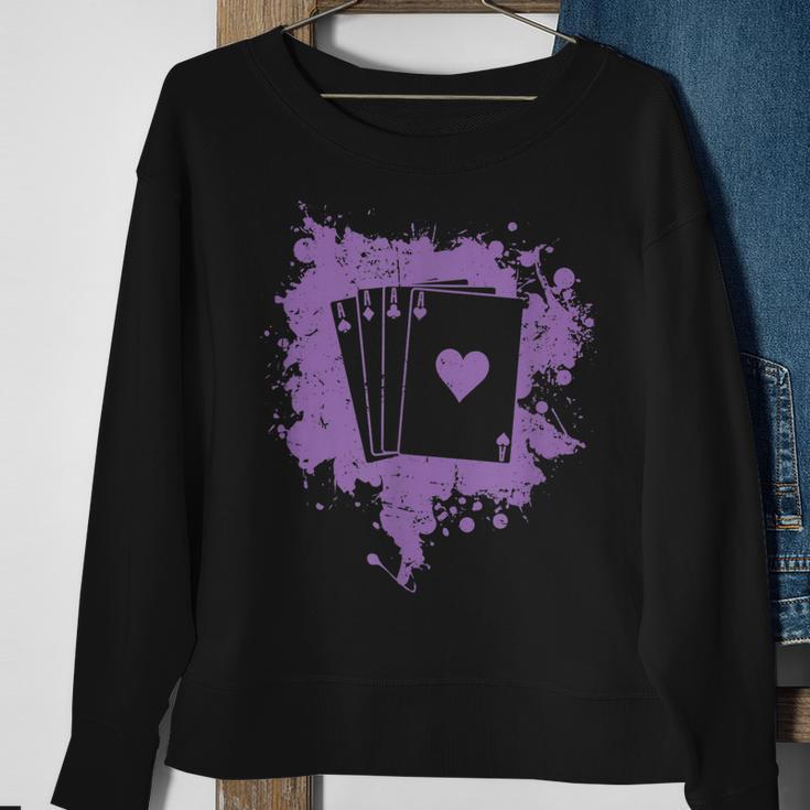 Poker Hand Alle Vier Asse Sweatshirt Geschenke für alte Frauen