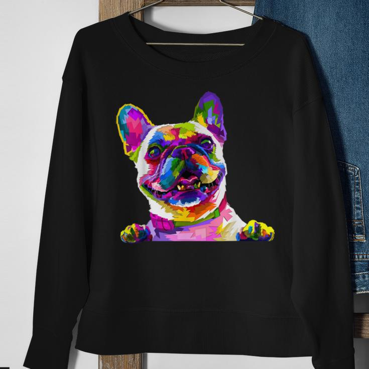 Pop Art Bulldog Gifts Mom Dog Dad Frenchie Sweatshirt Gifts for Old Women