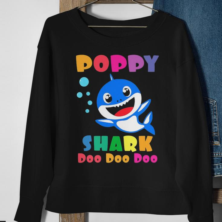 Poppy Shark Funny Fathers Day Gift For Mens Dad Sweatshirt Gifts for Old Women