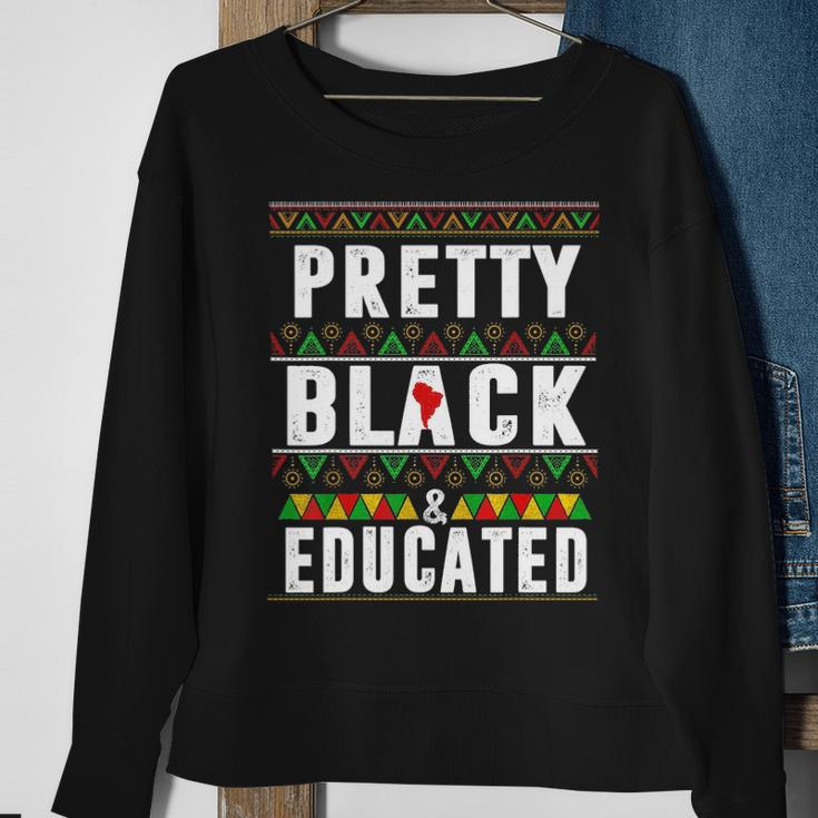 Pretty Black And Educated Black History Month Funny Apparel Sweatshirt Gifts for Old Women
