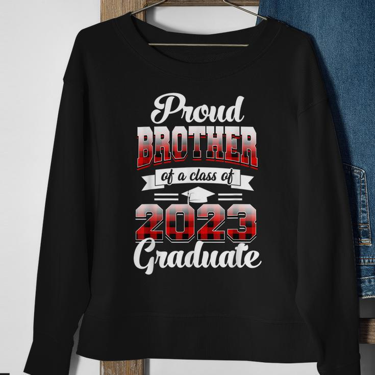 Proud Brother Of A Class Of 2023 Graduate Red Plaid Sweatshirt Gifts for Old Women