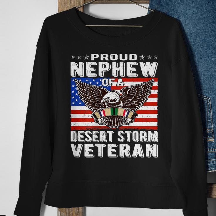 Proud Nephew Of Desert Storm Veteran Persian Gulf War Vet Men Women Sweatshirt Graphic Print Unisex Gifts for Old Women