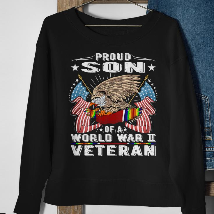 Proud Son Of A World War 2 Veteran Military Vets Child Gift Men Women Sweatshirt Graphic Print Unisex Gifts for Old Women