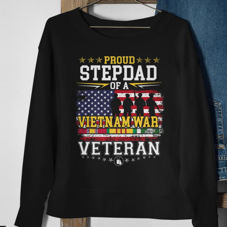 Proud Stepdad Vietnam War Veteran Matching With Stepson Sweatshirt Gifts for Old Women