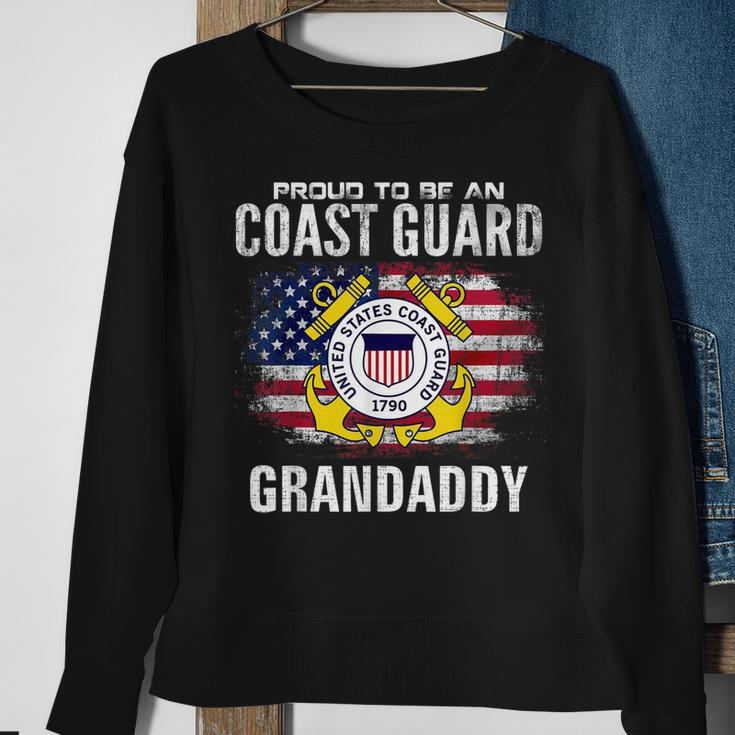Proud To Be An Coast Guard Grandaddy American Flag Veteran Sweatshirt Gifts for Old Women