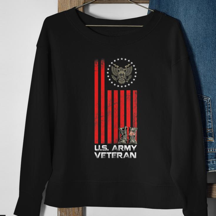 Proud Us Army Veteran Usa Flag Army Boots And America Flag Sweatshirt Gifts for Old Women