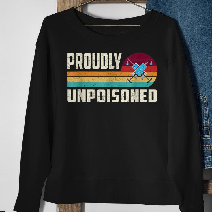 Proudly Unpoisoned Antivax No Vax Anti Vaccine Vintage Retro Sweatshirt Gifts for Old Women